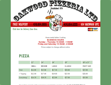 Tablet Screenshot of oakwoodpizzeria.com